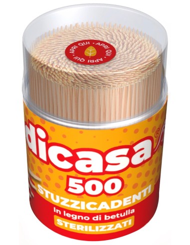 Dicasa 500 Stuzzicadenti In Legno Di Betulla - Sterilizzati - Doppia Punta